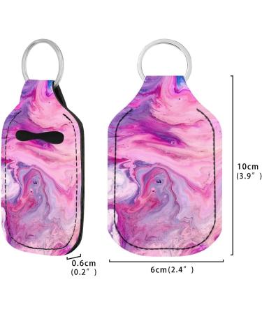 Dreaweet Fashion Hand Sanitizer Holder Keychain - Pink Marble Mini Travel Bottle Sleeve for Women and Girls - Buy Online on GoSupps.com