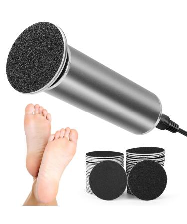 Electric corneal remover cornea remove adjustable speed electronically corneahobel hornhawobel hornhaut trash foot care with 60PCs sandpaper pads for dry and cracked feet gray