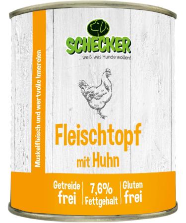 Schecker Marmite with chicken - 6 x 820 g - Grain free - Gluten free - Made in Germany - Buy Online on GoSupps.com