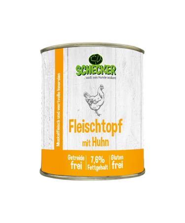 Schecker Marmite with chicken - 6 x 820 g - Grain free - Gluten free - Made in Germany