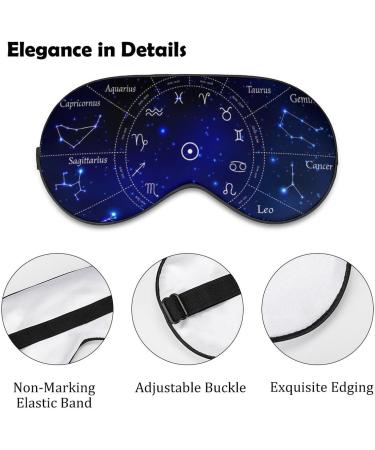 12 Zodiac Constellation Sleep Mask - Adjustable Blindfold for Men and Women - Buy Online on GoSupps.com