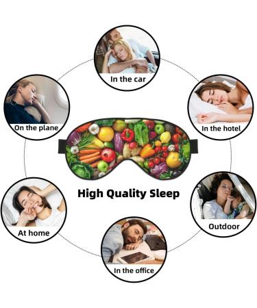 Fresh Fruits & Vegetables Print Unisex Sleep Mask | Double-Sided Eye Mask for Sound Sleep & Skin Care - Shop Internationally - Buy Online on GoSupps.com