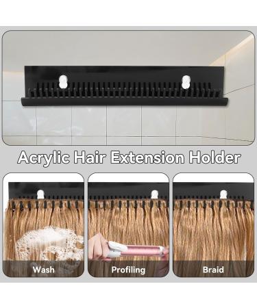 XL Black Hair Extension Hanging Storage - Wall-Mounted Wig Display Holder for Salon & Home Use - Buy Online on GoSupps.com