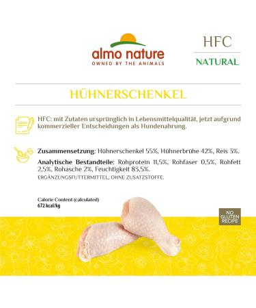 Almo Nature HFC Natural Wet Dog Food with Chicken Legs - Premium Quality 12 Pack - Buy Online on GoSupps.com