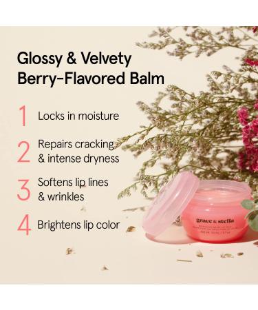 Grace and Stella Kiss Me Softly Berry Lip Mask - Nourishing Lip Treatment for Very Dry Lips - Buy Online on GoSupps.com
