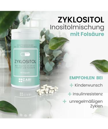 Zyklositol Capsules | Myo & D-Chiro Inositol with Folic Acid | PCOS Support Insulin Resistance Vegan Made in Germany - Shop Now! - Buy Online on GoSupps.com