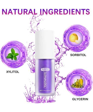 Purple Toothpaste for Teeth Whitening and Stain Removal | Sensitive Teeth Formula | Extra Whitening Gel for Yellow Stain Removal - Buy Online on GoSupps.com