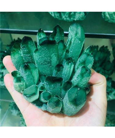300-700g Natural Green Ghost Quartz Crystal Cluster Crystal raw Material Gemstone Samples for Home and Office Decoration Crystal Stone Natural Luster (Size : 400-490g)
