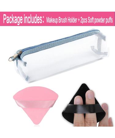 Large Travel Makeup Brush Holder with Zippered Design | Quick-Dry & Washable | Organzier Bag with Soft Powder Puff Sponge | Travel Case for Face Brushes - Buy Online on GoSupps.com