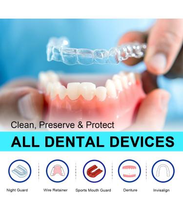 MySmile Retainer Cleaner with 120 Denture Cleaning Tablets Quickly Remove Odors Discoloration Stains & Plaque from Aligner Mouth Guard Night Guard and More Dental Appliances (Mint+Orange Flavor) - Buy Online on GoSupps.com