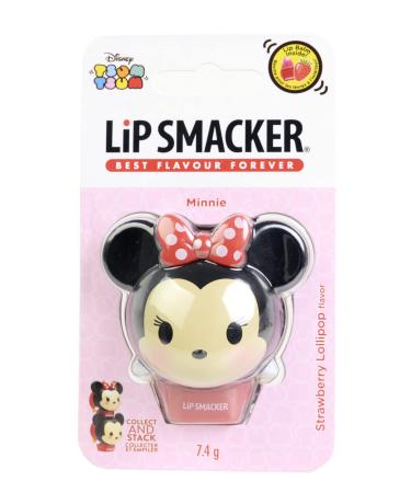 Lip Smacker - Tsum Tsum Collection - Minnie Mouse Lip Balm - Strawberry Flavor - Original Gift for your Friends - Individual Packaging