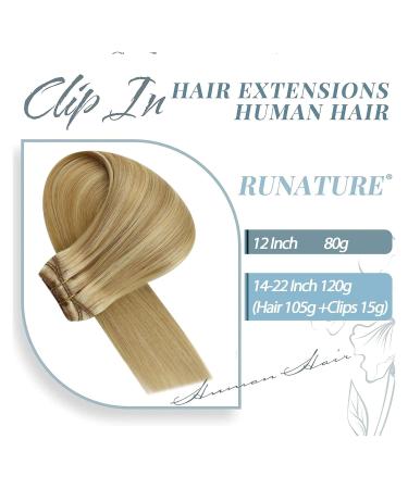 Runature Real Hair Clip-in Extensions - 50cm Highlights Gold & Light Blonde #16P24 120g Invisible 7-Piece Set - Buy Online on GoSupps.com