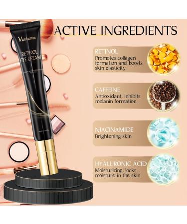 Retinol Eye Cream for Dark Circles and Puffy Eyes - Anti Aging Treatment for Men and Women - 20ml - Buy Online on GoSupps.com