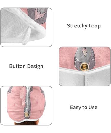 Grey Koala Pink Hair Towel 2 Pack | Super Absorbent Quick Dry Hair Turbans for Women & Girls - Buy Online on GoSupps.com