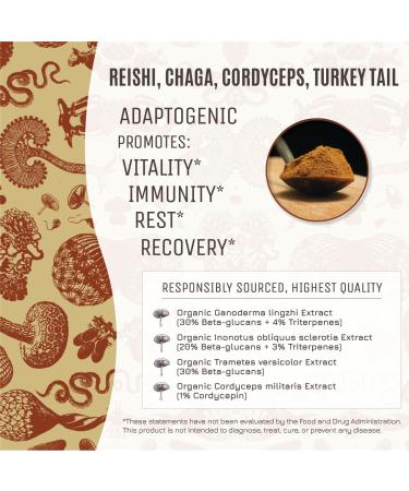 Hamilton s Body Blend | Chaga Cordyceps Reishi Turkey Tail | Organic Mushroom Extract Powder for Immune Endurance and Stress Support | High Potency | 30% Beta Glucans | GF Non-GMO Vegan (100g) 3.53 Ounce (Pack of 1) - Buy Online on GoSupps.com