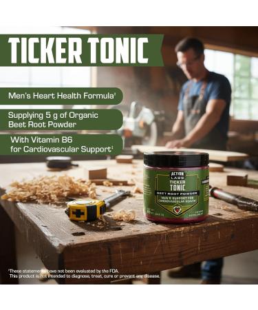 Action Labs Ticker Tonic Beet Root Powder w/Vitamin B2 (Riboflavin) - Buy Online on GoSupps.com