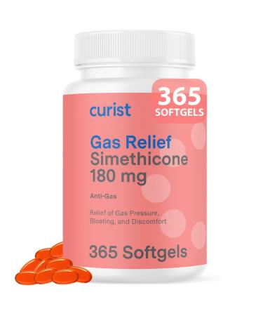 Curist Gas Relief Simethicone 180 mg Softgels (365 Count) - Digestive Relief Bloating Relief & Anti Flatulence Gas Pills for Adults - Aids Bloating Relief (365 Softgels)