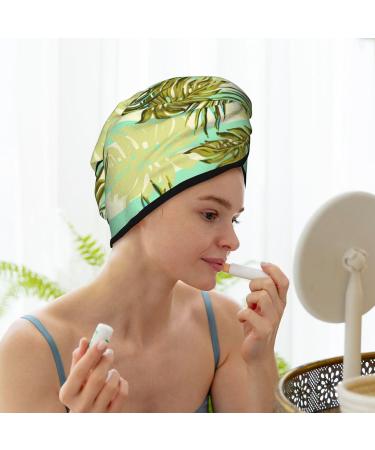 Palm Green Microfiber Hair Towel - Super Absorbent Quick Dry Hair Turban for Curly Long and Thick Hair | Women Girls Kids - Buy Online on GoSupps.com