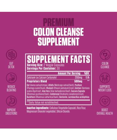 Buy Colon Revive Extra Strength - #1 Rated Colon Cleanse & Detox Supplement for Digestive Support Bloating & Constipation Relief - 60 Pills - Buy Online on GoSupps.com