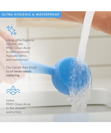 PMD Clean Acne - Smart Facial Cleansing Device with Silicone Brush & Acne-Fighting Blue Light Therapy Treatment - Waterproof - SonicGlow Vibration Technology - Clear Pores Blackheads and Acne - Buy Online on GoSupps.com