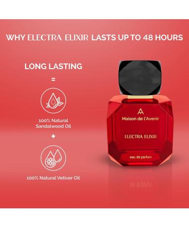 Maison de l'Avenir Electra Elixir - Floral Chypre - with notes of Peach Rose Jasmine and Bergamot - Unisex - Cologne for Men - Perfume for Women - Long Lasting - Fine Niche Fragrance - Buy Online on GoSupps.com