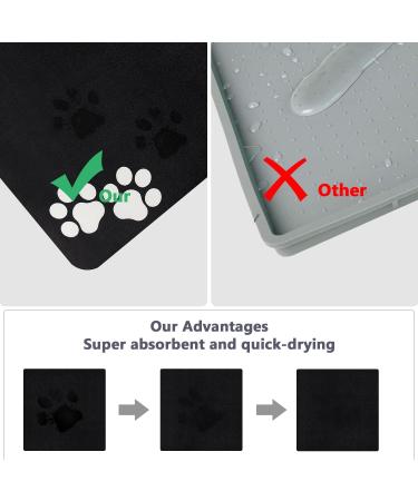 Buy Panipup Dog Slide-Resistant Super Absorbent Matte 60x40 cm - Washable Water Bowl Underlay for Dogs & Cats | Black Fressnapf Feed Pad - Buy Online on GoSupps.com