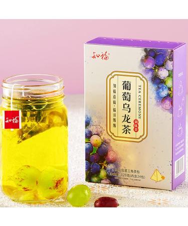Natudeco Grape Oolong Tea Fruit Oolong Tea Bags Cold Brew Tea Chinese Oolong Tea 24 Count Individual Triangle Tea Bags for Morning Afternoon Free Time Leisure Drinks - Buy Online on GoSupps.com