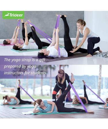 Trideer 8ft Purple Yoga Strap with Adjustable D-Ring Buckle - Non-Elastic Yoga Belt for Stretching, Pilates, Physical Therapy & Improved Posture | Yoga Accessories for Women & Men - Buy Online on GoSupps.com