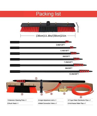 Window Cleaning Poles Professional Window Cleaning Kit 3.6-11M Long Window Cleaning Pole Window Washing Kit With 32Cm 180 Rotation Brush Head Glass Cleaning Tools For Indoor/Outdoor For Hig 24ft/7.2m 1 - Buy Online on GoSupps.com
