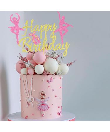 Arthsdite 1Pc Ballet Happy Birthday Cake Topper Ballerina Girl Dancing Cake Supplies Ballerina Girl's Birthday Party Decorations Ballet Dancer Cake Topper M - Buy Online on GoSupps.com