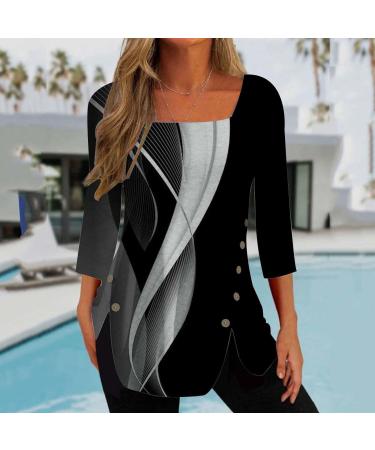 tsaChick Women's Square Neck Side Button Sweatshirt | Long Sleeve Black Hoodie for Women | Solid Fitted T-Shirt Top | UK S-XXL Sizes Available - Buy Online on GoSupps.com