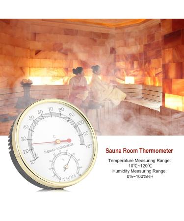 Hygro-Thermometer for Sauna Rooms - Metal Dial 11x11x4 cm | Accurate Temperature & Humidity Measurement - Buy Online on GoSupps.com