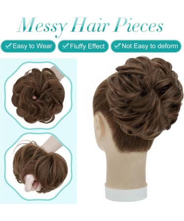 S-Noilite Curly Messy Bun Hair Scrunchie, Light Brown 12 - Women's Synthetic Ponytail Chignon Extension - Buy Online on GoSupps.com