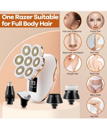 Buy 7D Electric Razor for Women - Painless 5-in-1 Facial Hair Removal & Bikini Trimmer | Rechargeable Wet/Dry Shaver for Arms Legs & More - Buy Online on GoSupps.com