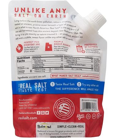 Redmond Real Kosher Salt - 16 oz Pouch (3 Pack) | Pure, Natural Seasoning - Buy Online on GoSupps.com