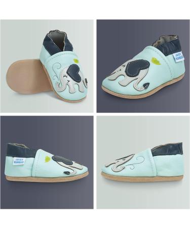 Blue Elephant Baby Shoes | Soft Sole Leather Toddler Shoes 0-6 Months | Baby Boy & Girl Walking Shoes - Buy Online on GoSupps.com