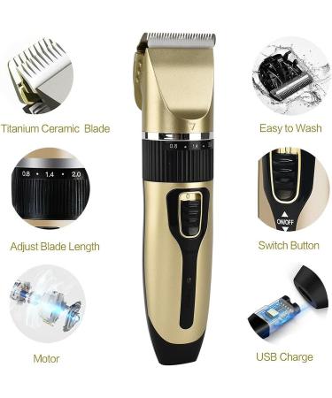 Professional Hair Clippers Kit for Men & Kids - Cordless Rechargeable Trimmer Set with 5 Speed Adjustment and 4 Guide Combs - Buy Online on GoSupps.com