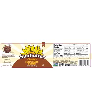SunButter Sunflower Seed Butter Delicious Natural Alternative to Peanut Butter - Chocolate 454g Pack of 6 - Buy Online on GoSupps.com