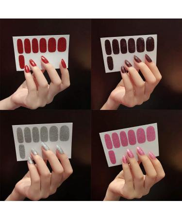 MWoot 10 Leaf Glitter Nail Stickers & Nail Files Self-Adhesive Nail Art for Beautiful DIY Manicure Decoration - Buy Online on GoSupps.com