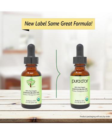 Mountain TOP Organic Lemongrass Essential Oil with Glass Dropper - USDA Certified 100% Pure Premium Therapeutic Grade Diffuser Oil for Aromatherapy Relaxation Soothing Massage Refreshing Feeling 1 Fl Oz (Pack of 2) - Buy Online on GoSupps.com