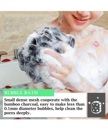 3Pcs Eco-Friendly Large Bath Loofah Sponge | Body Scrubber & Exfoliator for Clean Skin | Black - Buy Online on GoSupps.com