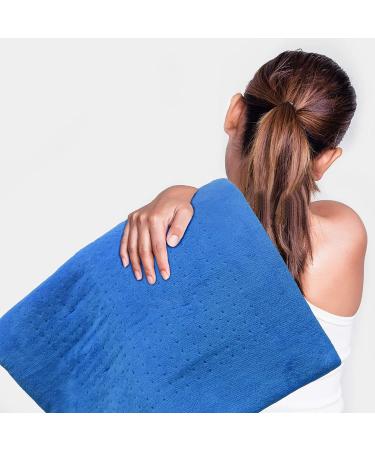 GOQOTOMO Weighted Heating Pad for Fast Pain Relief - Moist/Dry Heat Therapy for Back, Waist, Abdomen, Shoulder, Neck and Cramps - Auto-Off Hot Heated Pad (Blue, 19*24) - Buy Online on GoSupps.com