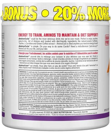 ALLMAX Nutrition - AMINOCUTS (A:CUTS) - Weight-Management BCAA (L-Carnitine + Taurine + Green Coffee) - Grape -dye free- 252 Gram - 36 Servings 252-Gram Grape Escape 36 Servings (Pack of 1) - Buy Online on GoSupps.com