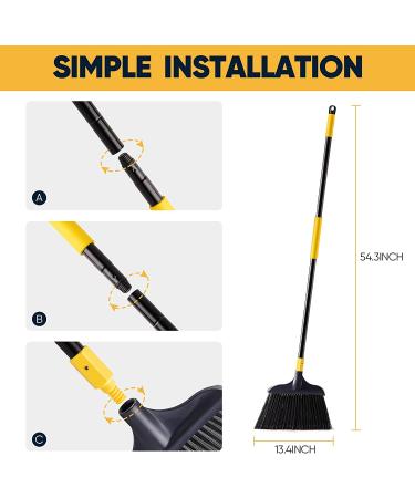 Yocada Heavy-Duty 54-Inch Broom for Commercial & Home Use - Ideal for Outdoor Cleaning, Garage, Kitchen, Office - Pet Hair & Rubbish Removal - Buy Online on GoSupps.com