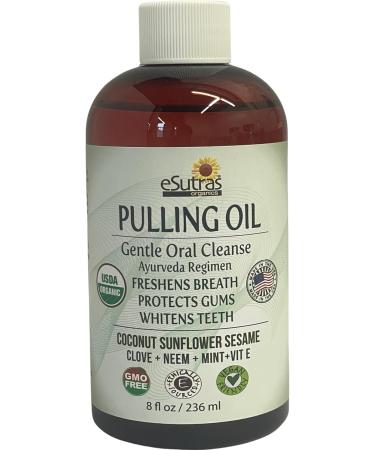eSutras Pulling Oil Pure Herbal Mouthwash Organic Coconut Sesame Sunflower Oils + Mint Neem Clove Safely Whitens Teeth Refreshes Breath Strengthens Gums - Buy Online on GoSupps.com