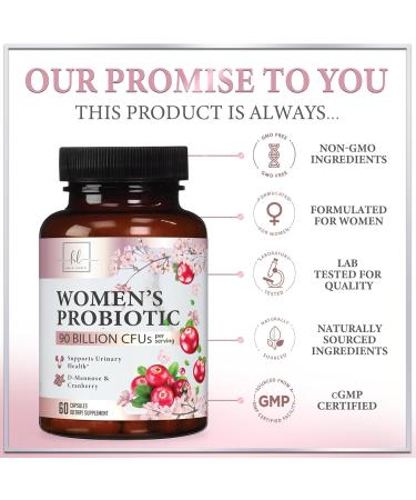 Probiotics for Women Digestive Health Support - 90 Billion CFU Women's Probiotic 16 Strains Cranberry Vaginal Probiotic with Prebiotics PH Immune Urinary & Feminine Health Support 60 Capsules 60 Count (Pack of 1) - Buy Online on GoSupps.com