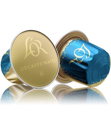 L OR Espresso Decaf Intensity 6 Compatible With Nespresso Aluminium Coffee Capsules - 10 Packs of 10 Capsules (100 Pods) - Buy Online on GoSupps.com