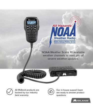 Midland MXT275 MicroMobile GMRS Radio - 15W Two-Way Radio for Overland, Caravanning, Tractors - Integrated Control Mic, Detachable Antenna - 8 Repeater Channels - Buy Online on GoSupps.com