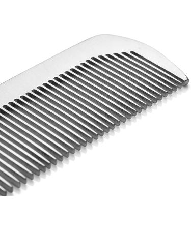 2Pcs Stainless Steel Rat Tail Hair Cutting Comb Set with Leather Bag - Salon Quality Barber Hairdressing Combs for Ultra-thin Styling - Buy Online on GoSupps.com