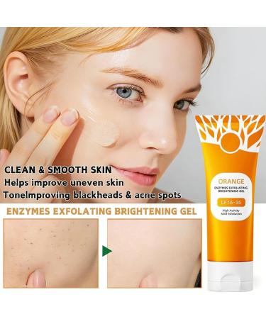 2Pcs Orange Exfoliating Gel Scrub for Face & Body Deep Pore Cleansing Exfoliant to Remove Blackheads Moisturizing & Gentle for All Skin Types - Buy Online on GoSupps.com